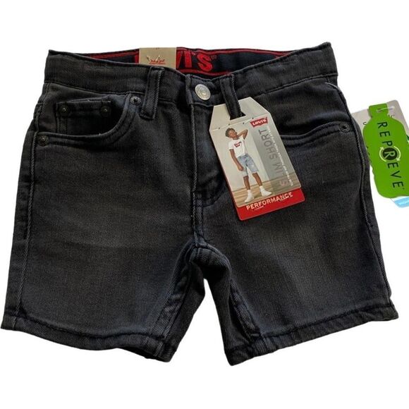 Levi's BOYS 2T Performance Slim Denim BLACK Shorts - Picture 1 of 11